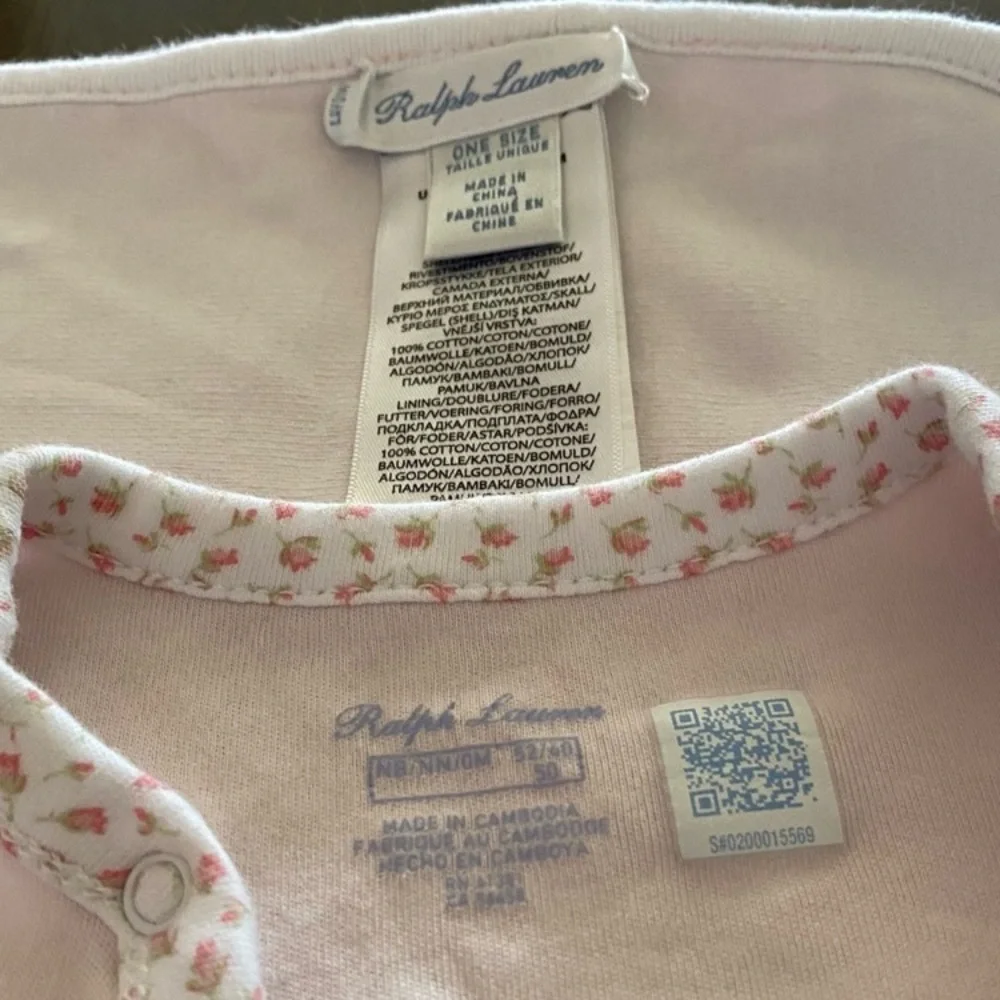 Ralph Lauren Baby Layette Floral Print Two Pieces Baby Set